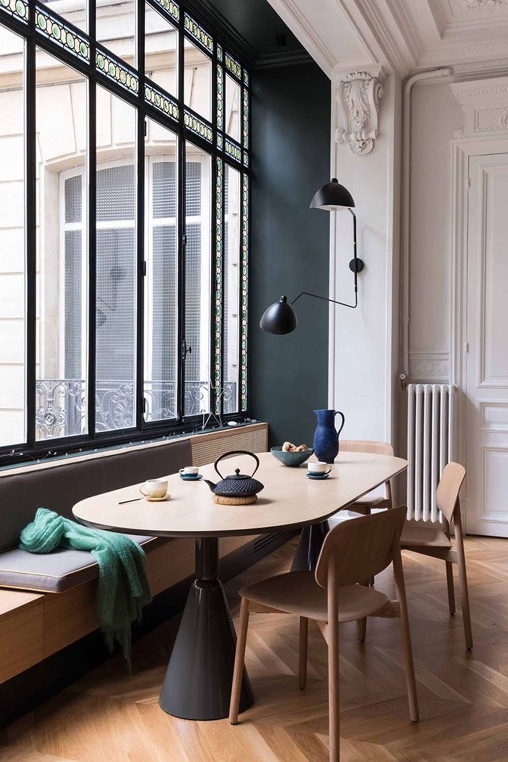 Small Dining Table Inside An Apartment Wallpaper