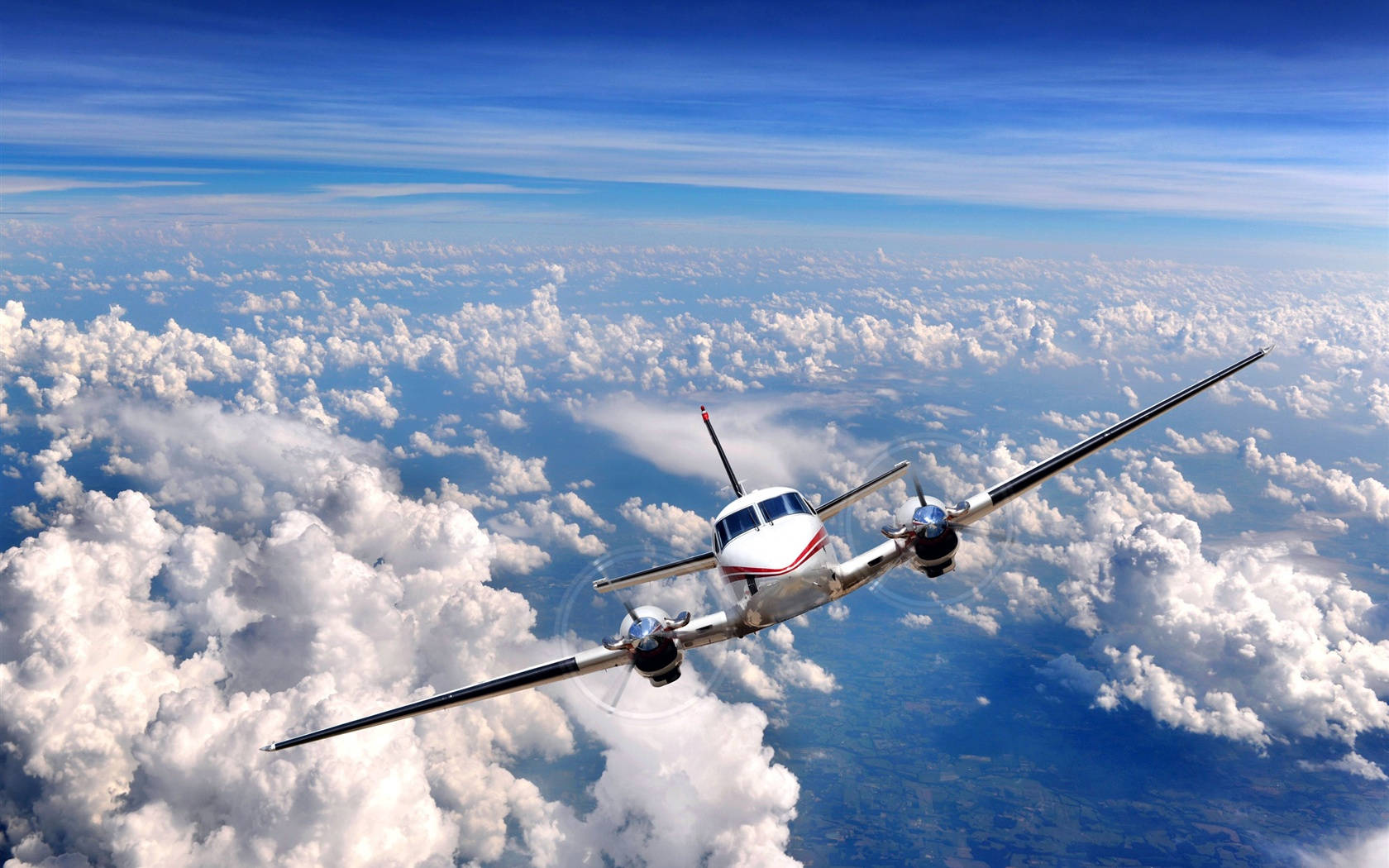 Small Thin Plane Flying High Wallpaper