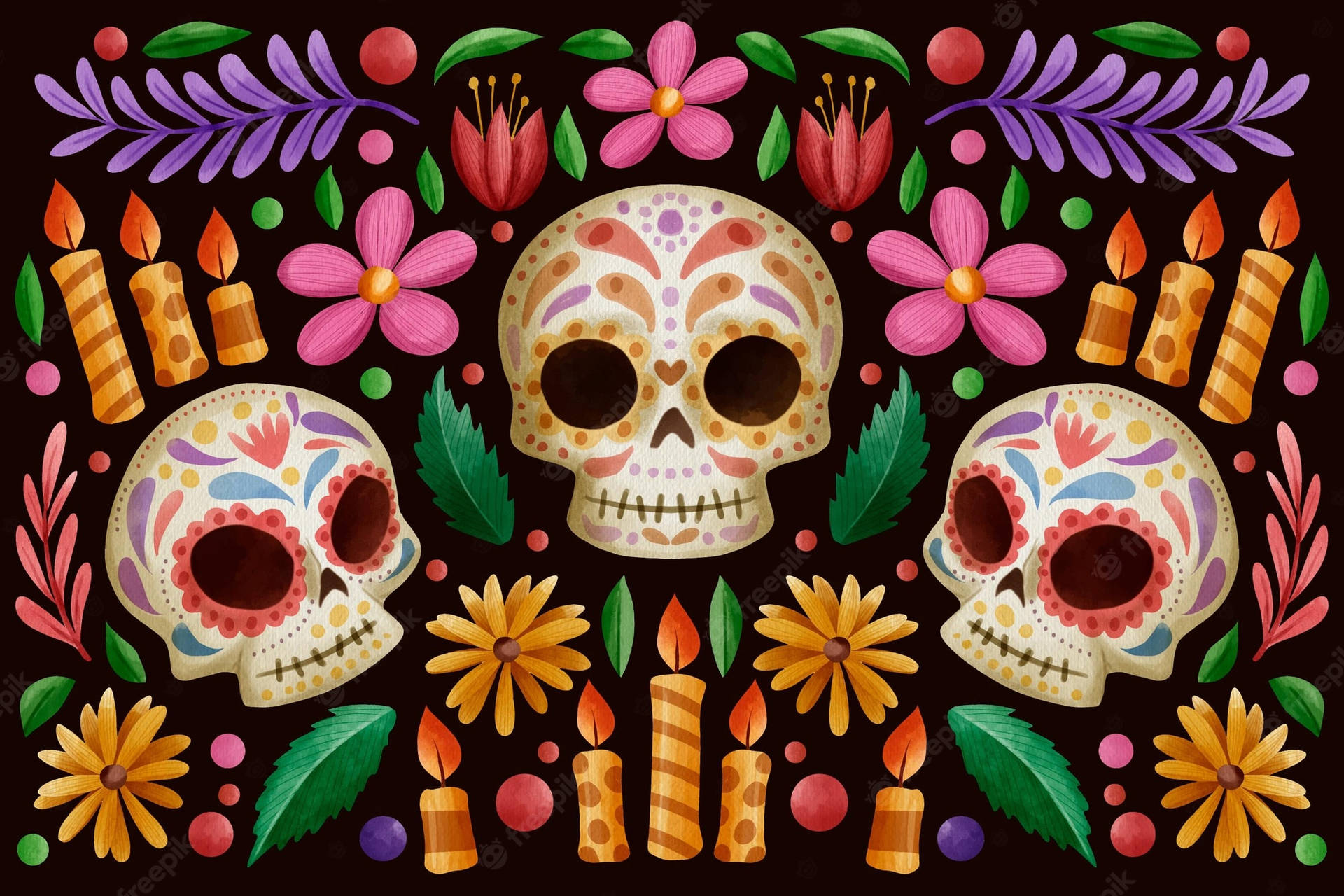 Soft Colors For Day Of The Dead Wallpaper