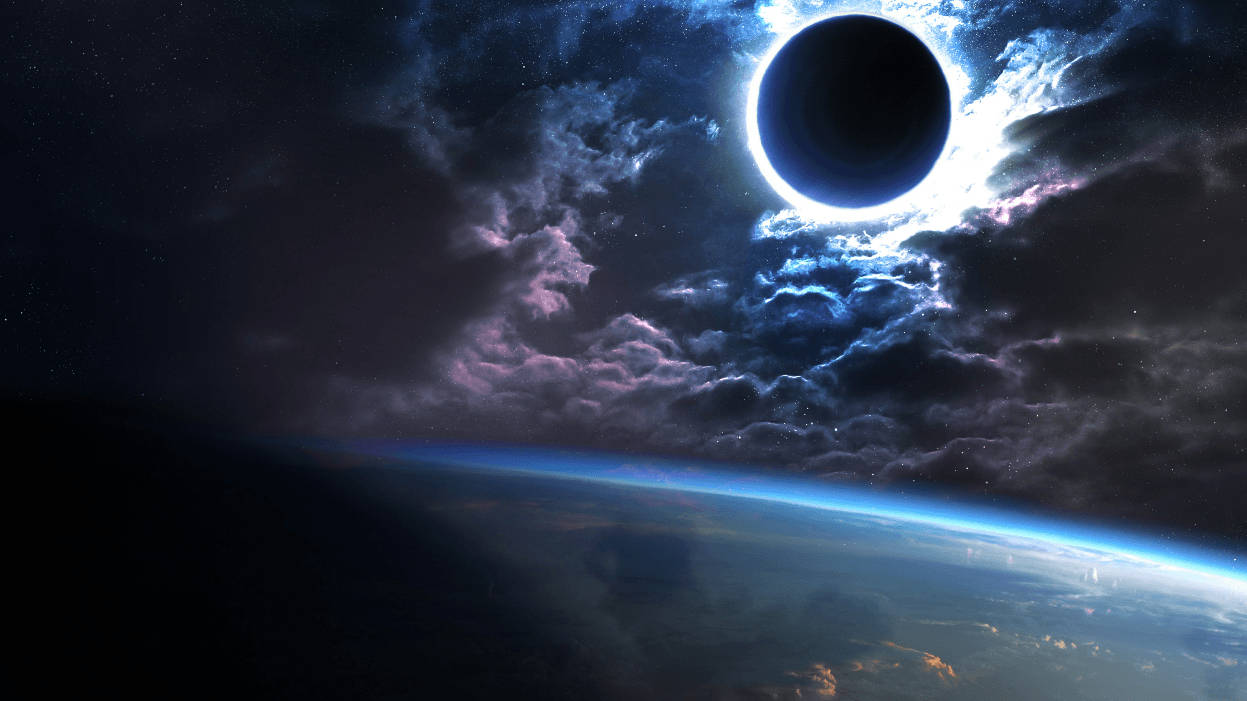 Solar Eclipse Black Hole On Earth Wallpaper