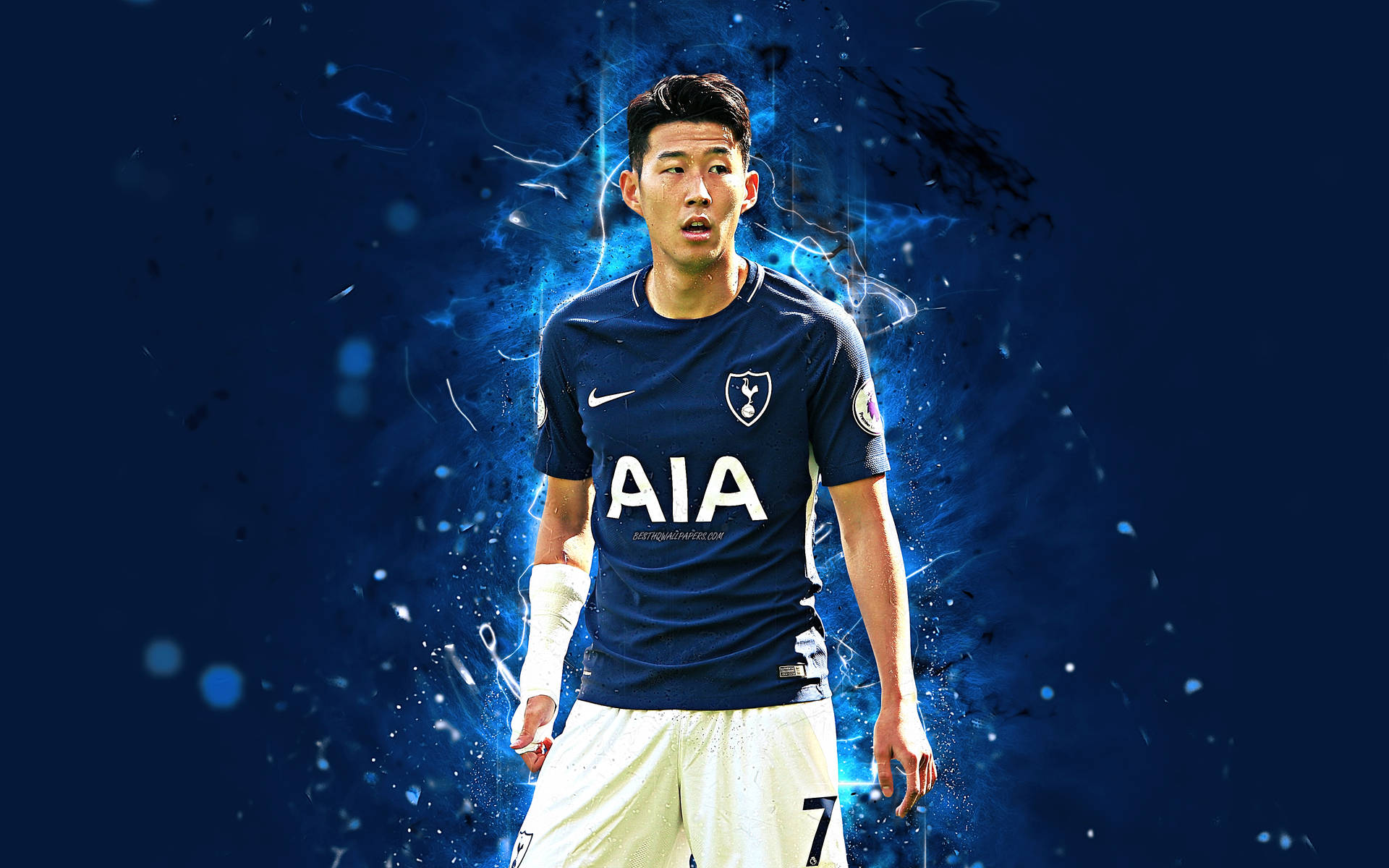 Son Football Players Hd Blue Wallpaper