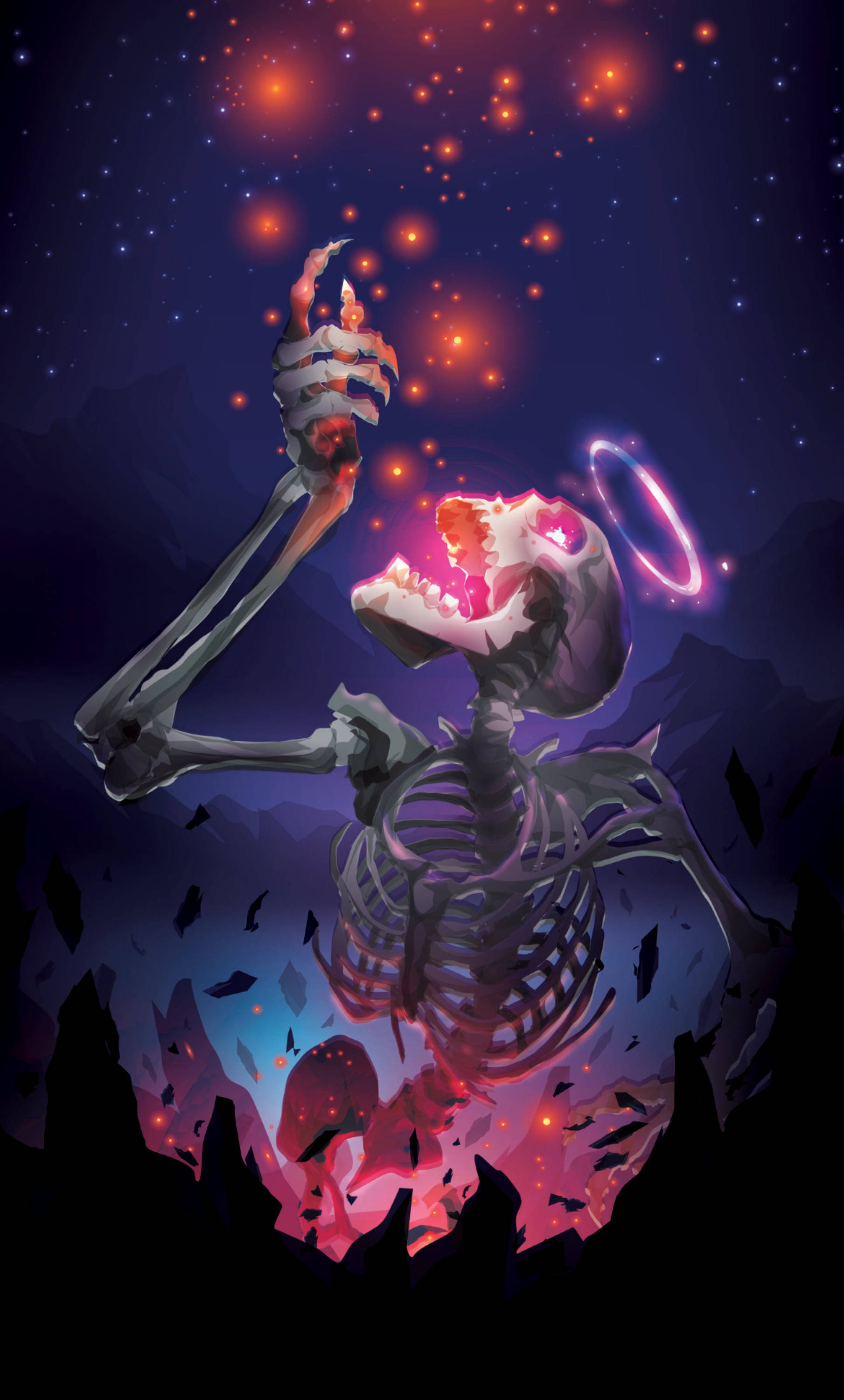 Soul Eating Angel Skeleton Aesthetic Wallpaper