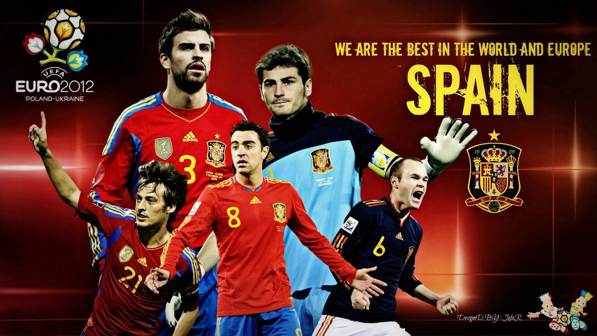 Spain National Football Team In Action Wallpaper