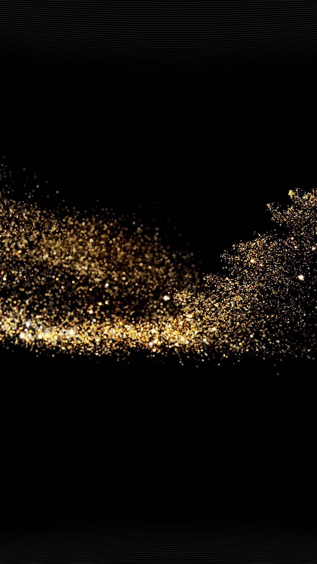 Sparkly Gold Glitters Beautiful Dark Background Wallpaper