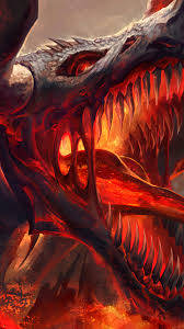 Spectacular Flaming Red Dragon Wallpaper