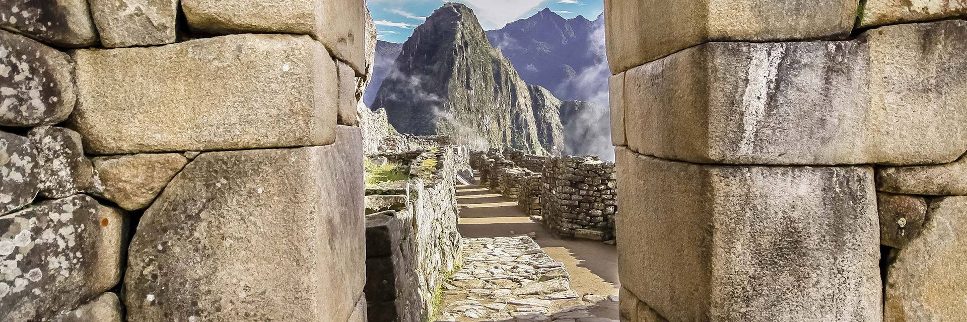 Spectacular View Of Machu Picchu Pathway Wallpaper