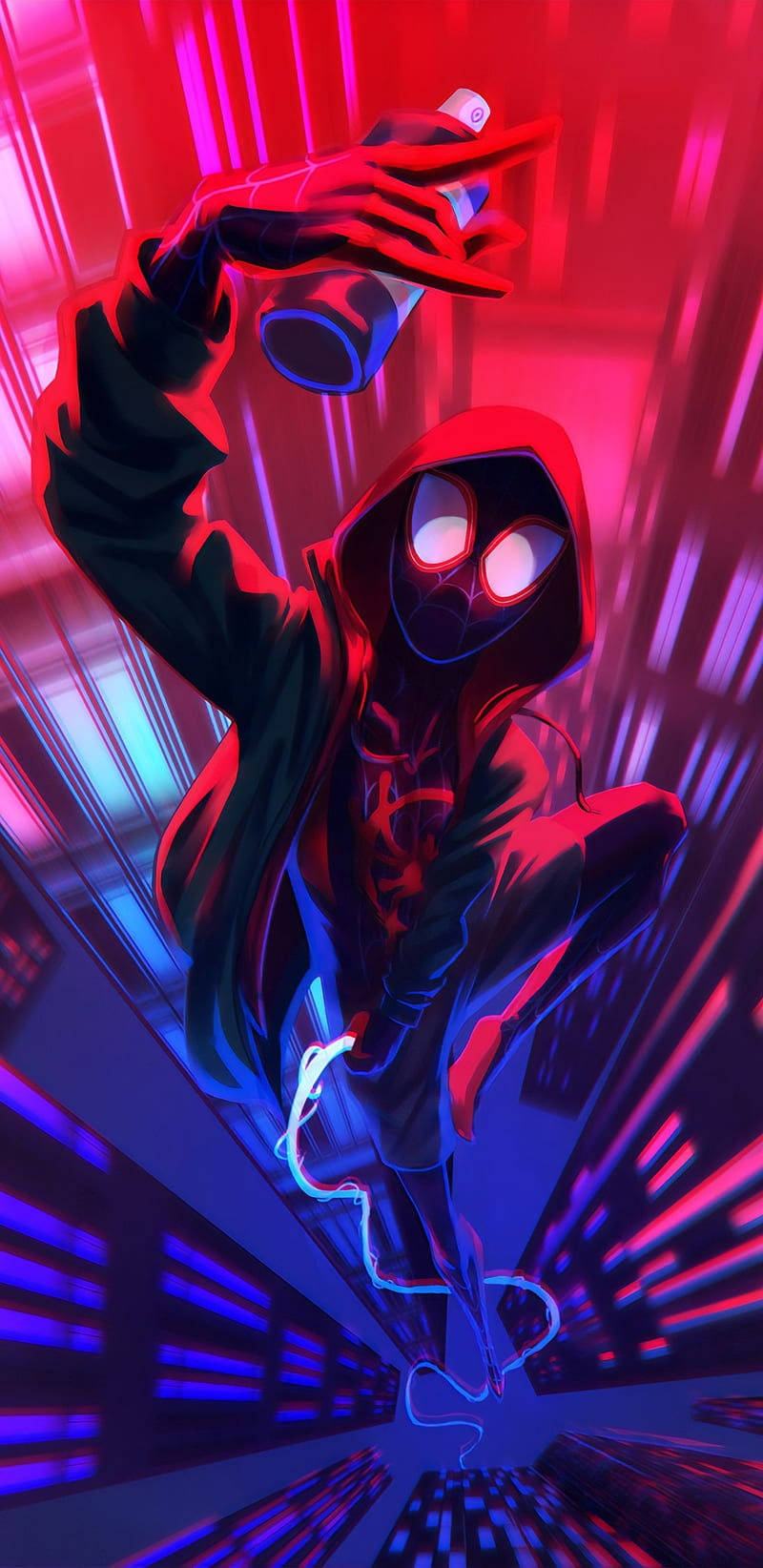 Spider-man Miles Morales Superhero Iphone Wallpaper