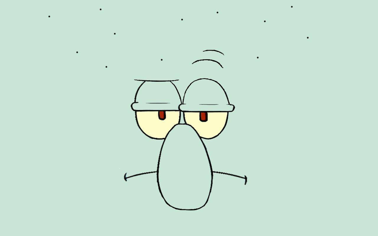 Squidward Tentacles Face Landscape Wallpaper