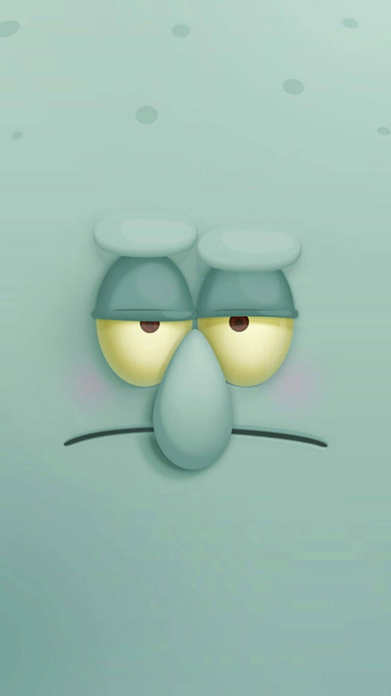 Squidward Tentacles Face Minimalist Wallpaper