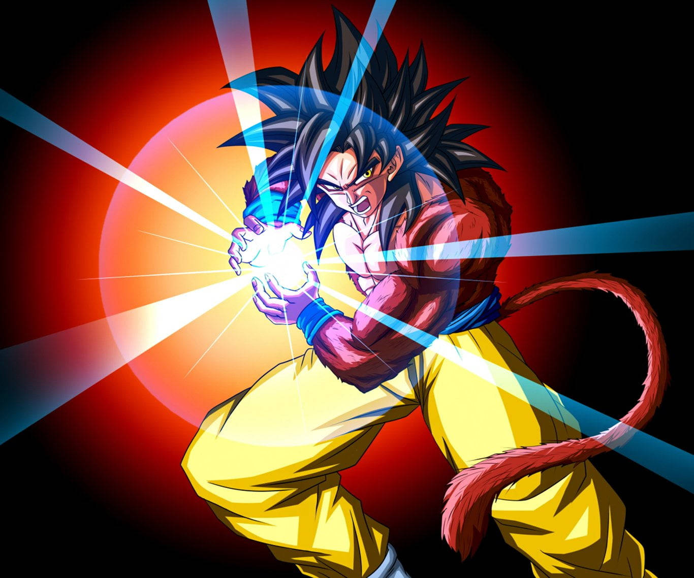 Ssj4 Goku White Energy Ball Wallpaper