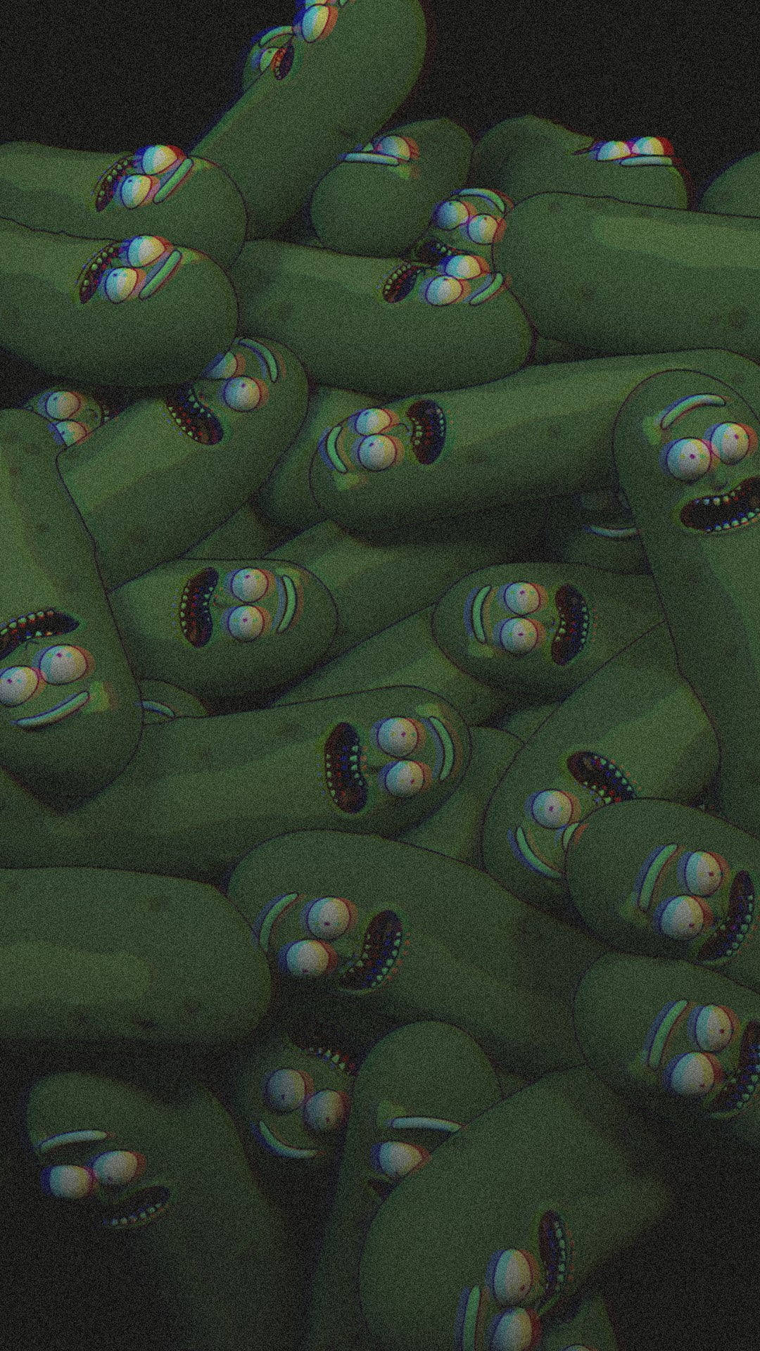 Stack Of Pickle Rick Wallpaper