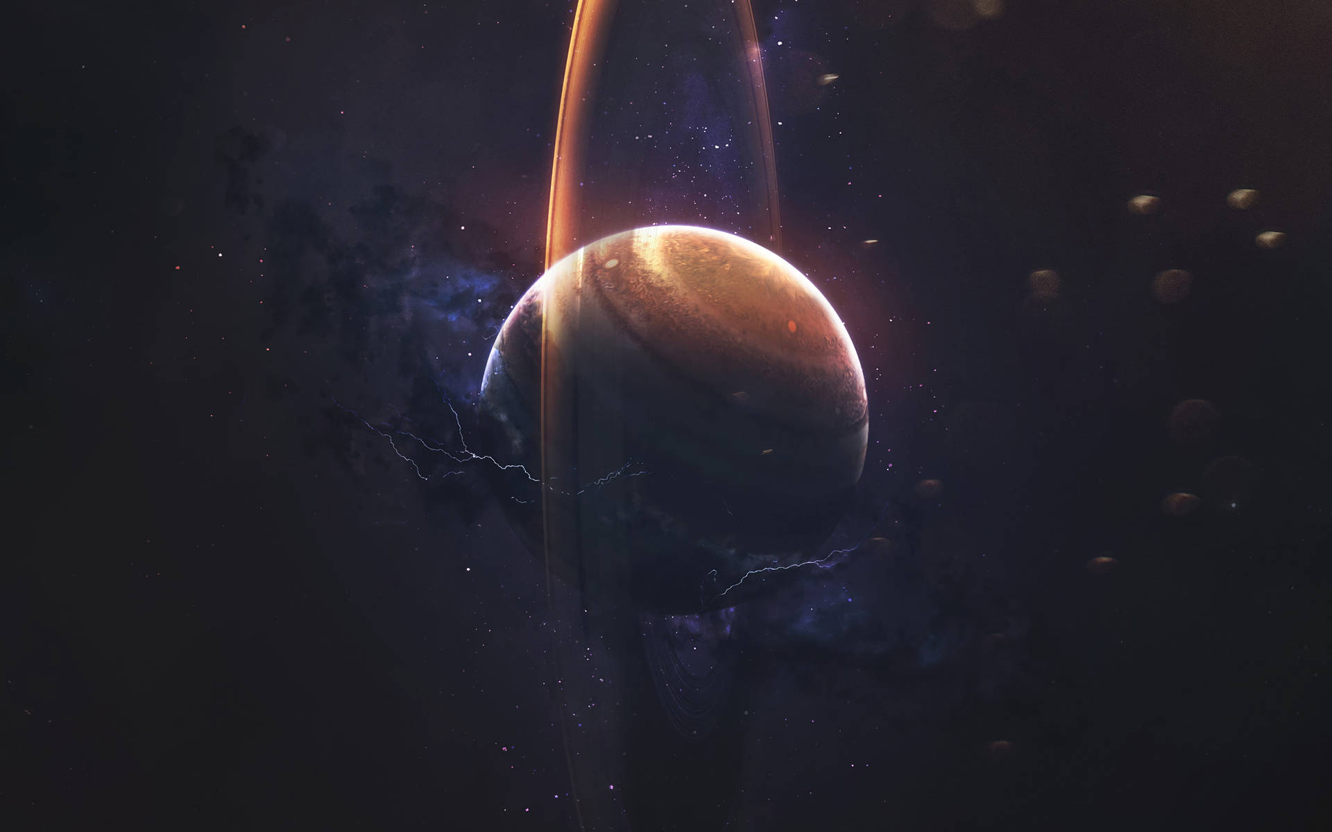 Standing Saturn 4k Wallpaper