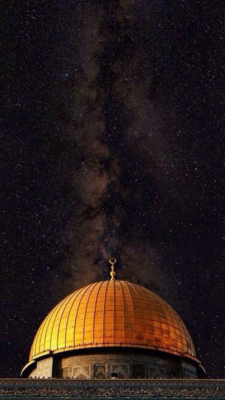 Starry Palestine Mosque Wallpaper