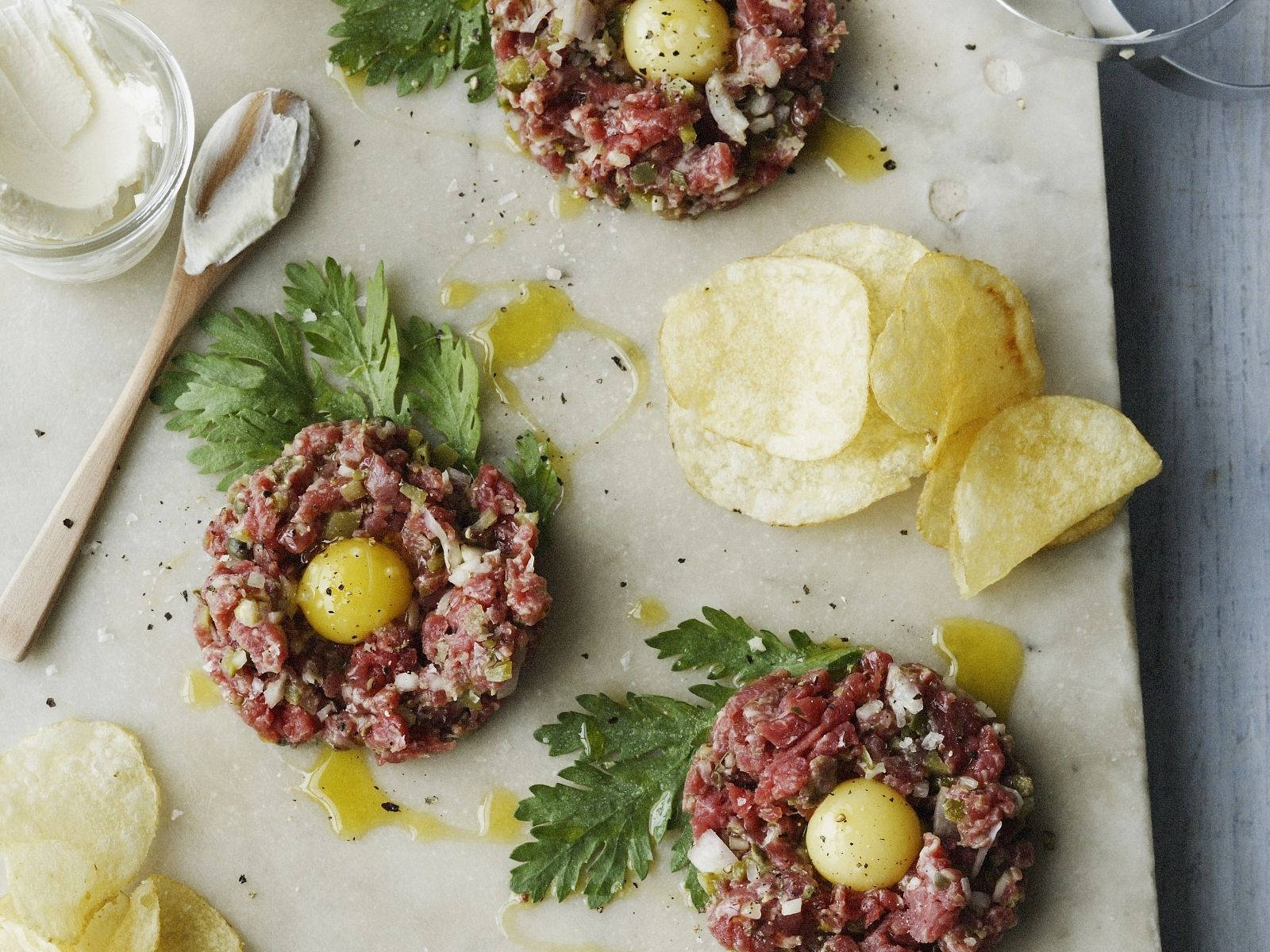 Steak Tartare With Potatoes Wallpaper