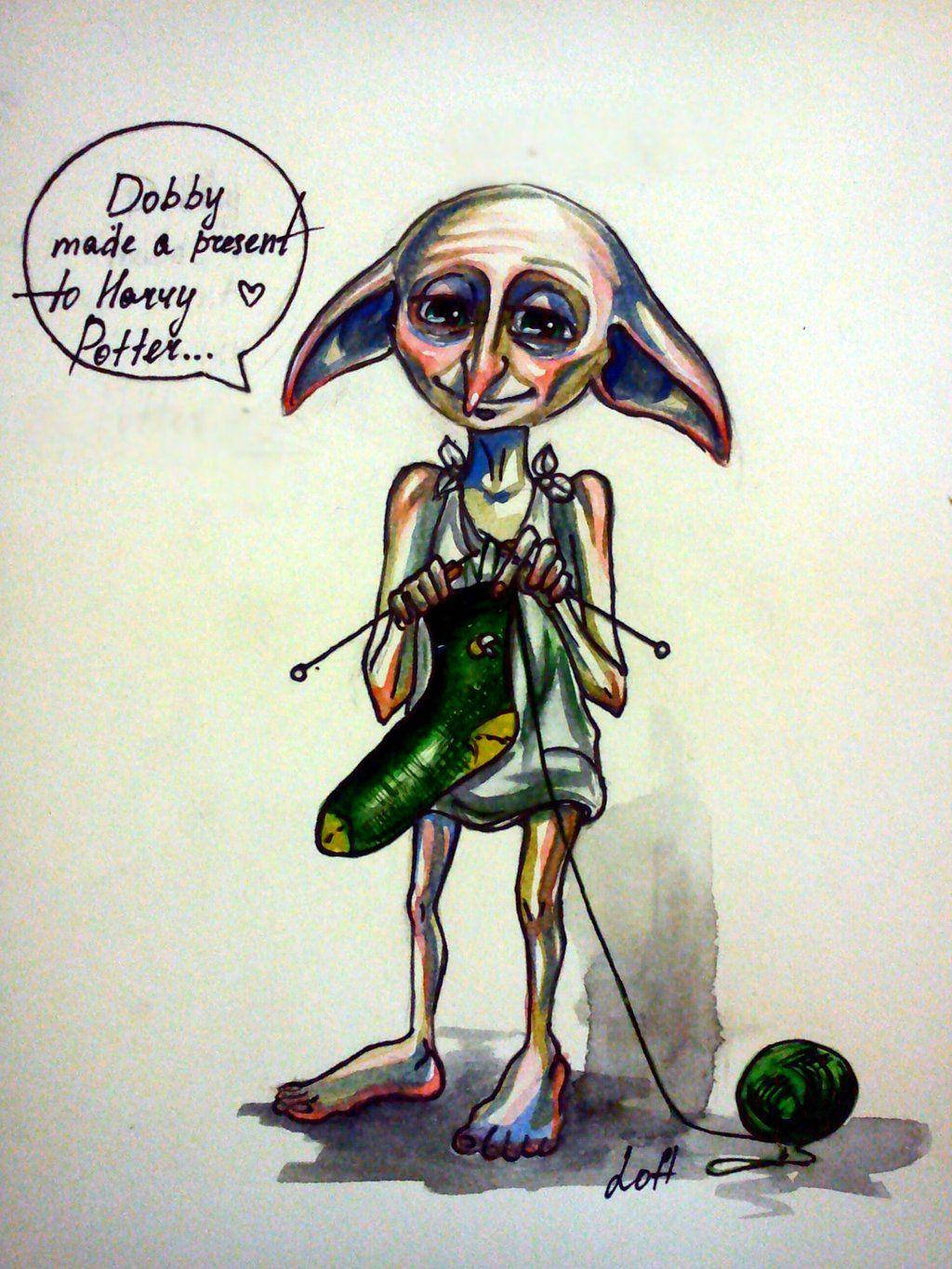 Stitching Dobby Watercolor Art Wallpaper