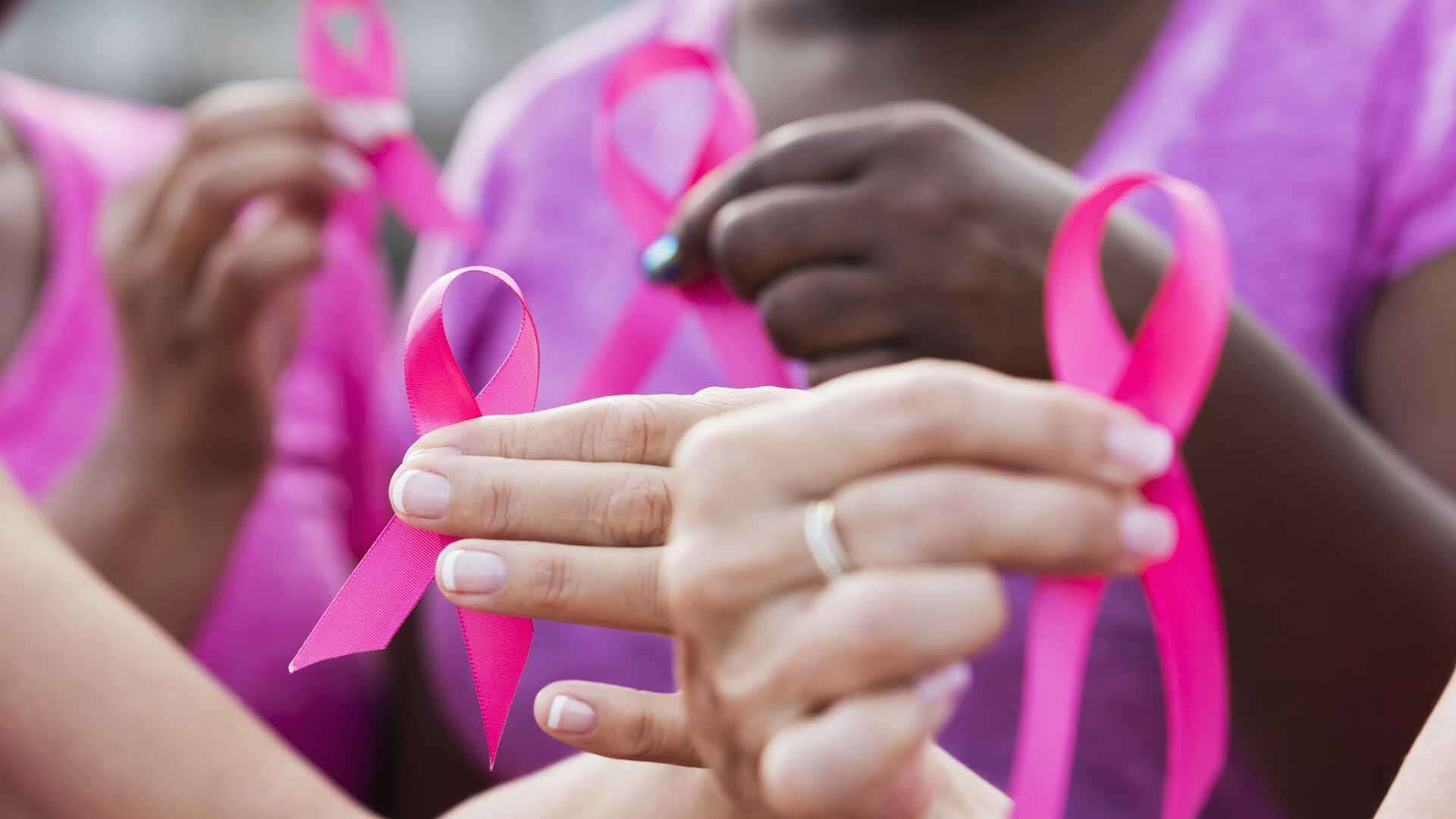 Strong Together - Pink Ribbon For Breast Cancer Awareness Wallpaper