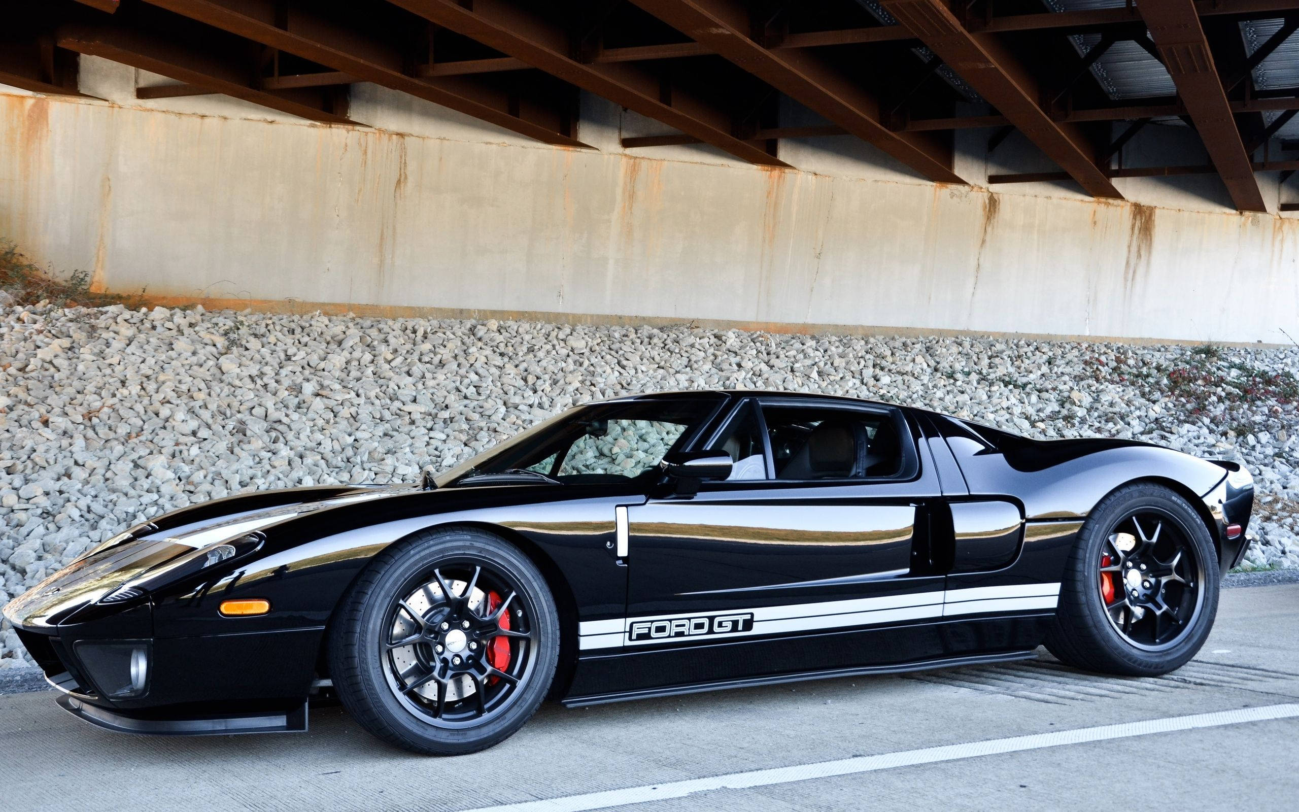 Stunning Black 2005 Ford Gt In Hd Wallpaper