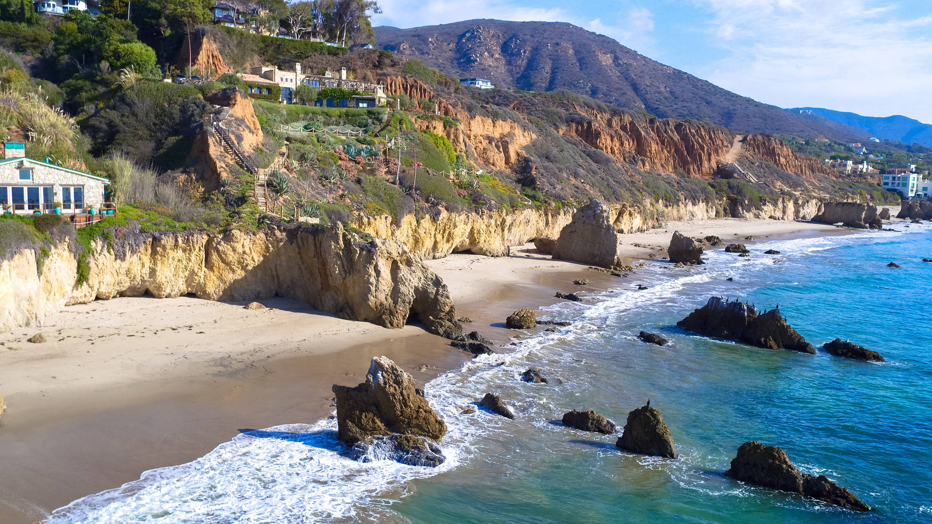 Stunning Malibu Beach Shoreline Wallpaper