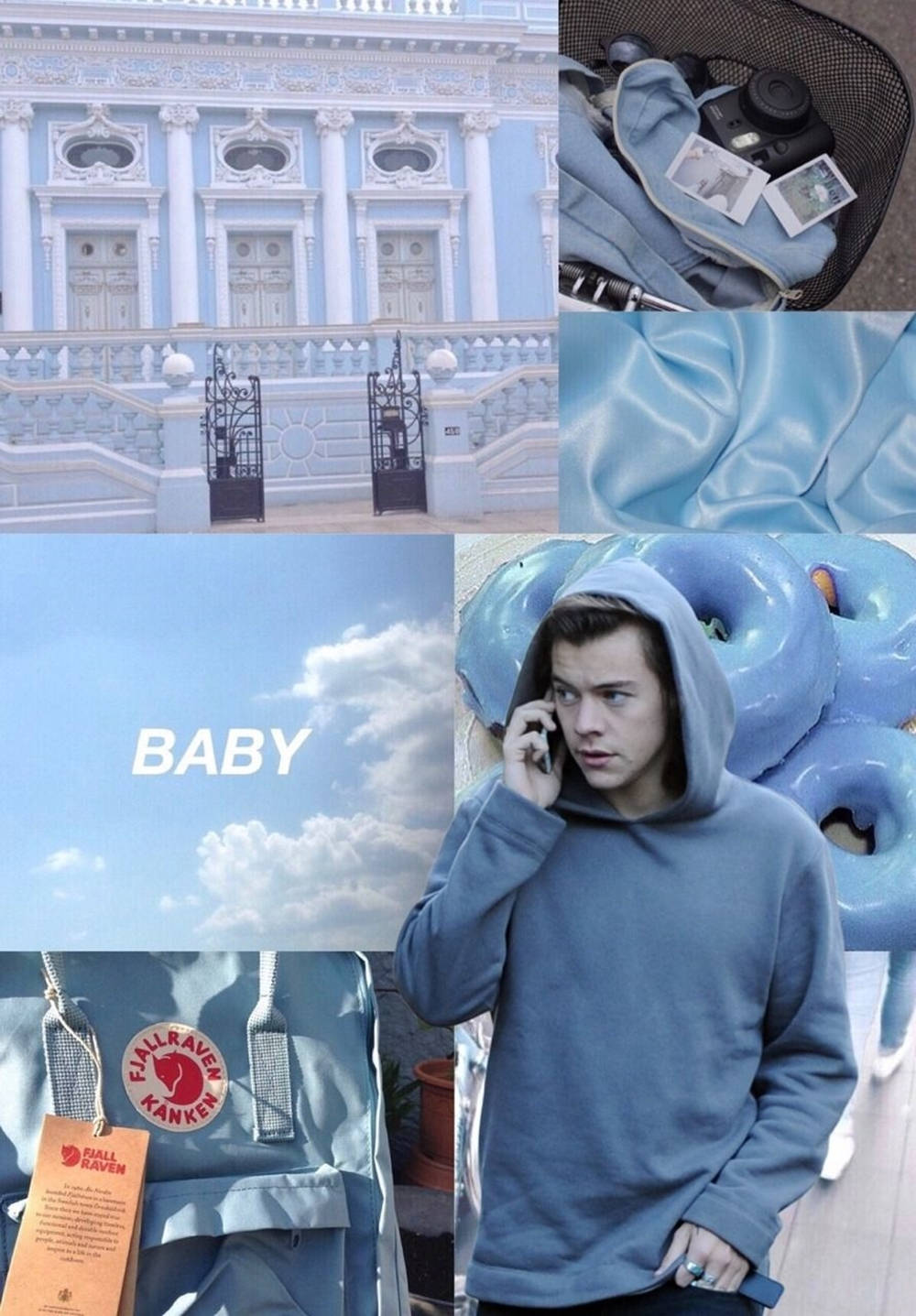 Stylish Harry Styles Aesthetic Blue Theme Wallpaper