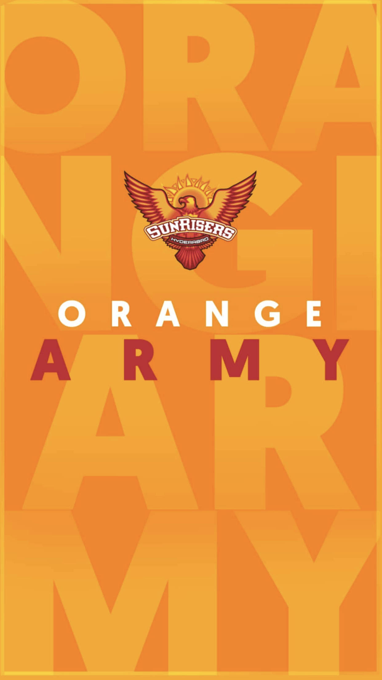 Sunrisers Hyderabad Vibrant Orange Army Poster Wallpaper