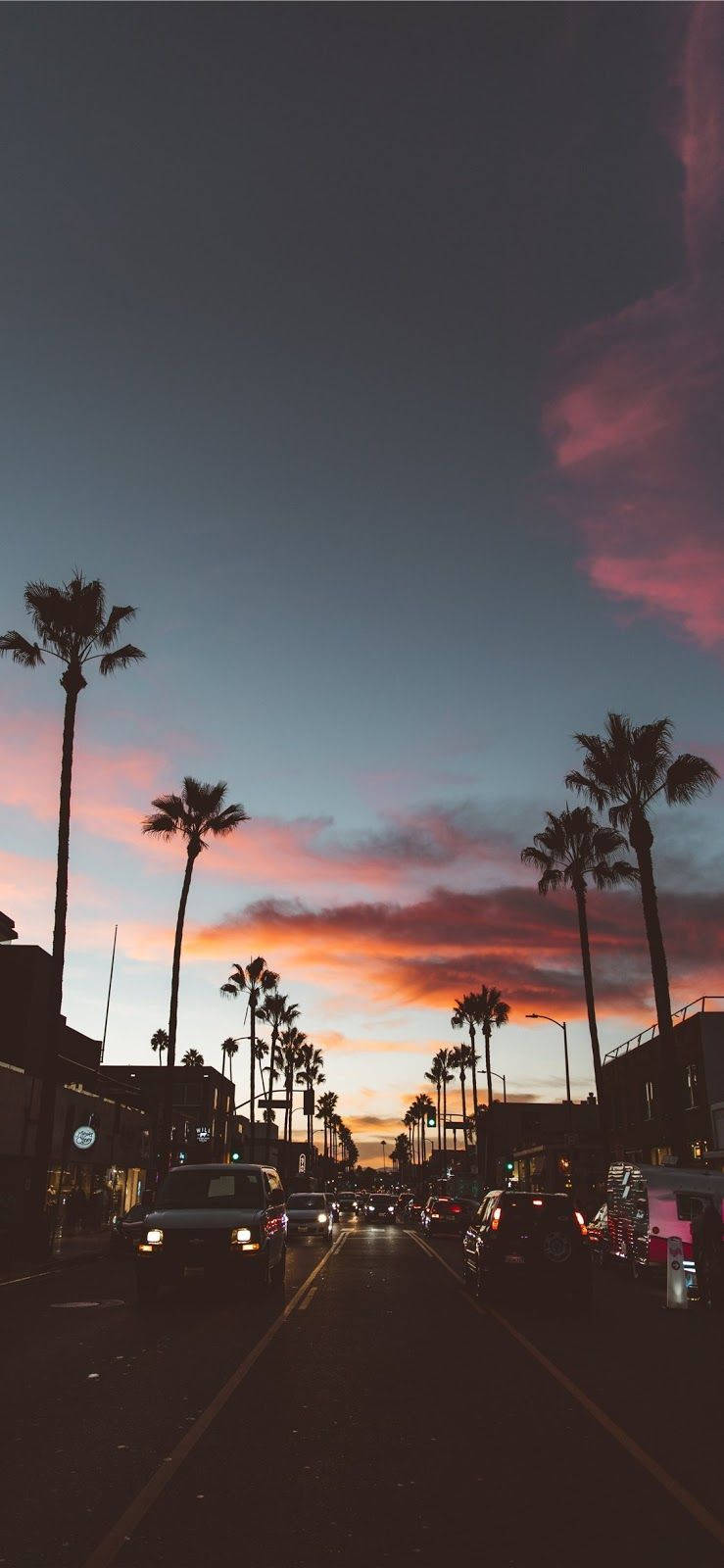 Sunset Street Iphone 12 Wallpaper