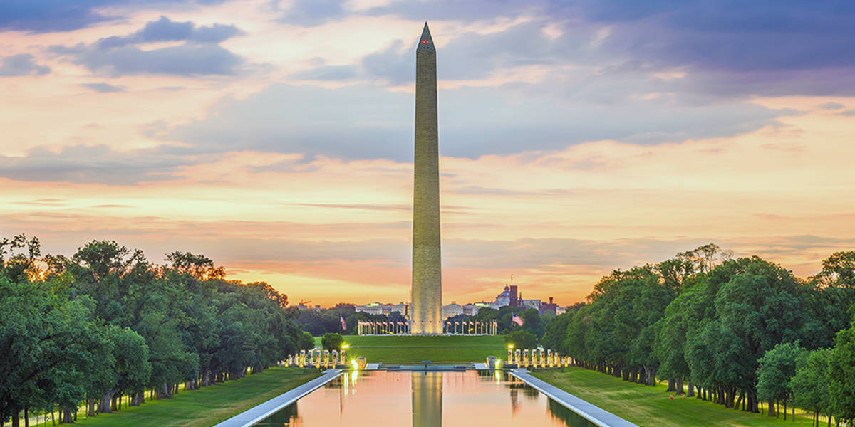 Sunset View Of Washington Monument Wallpaper