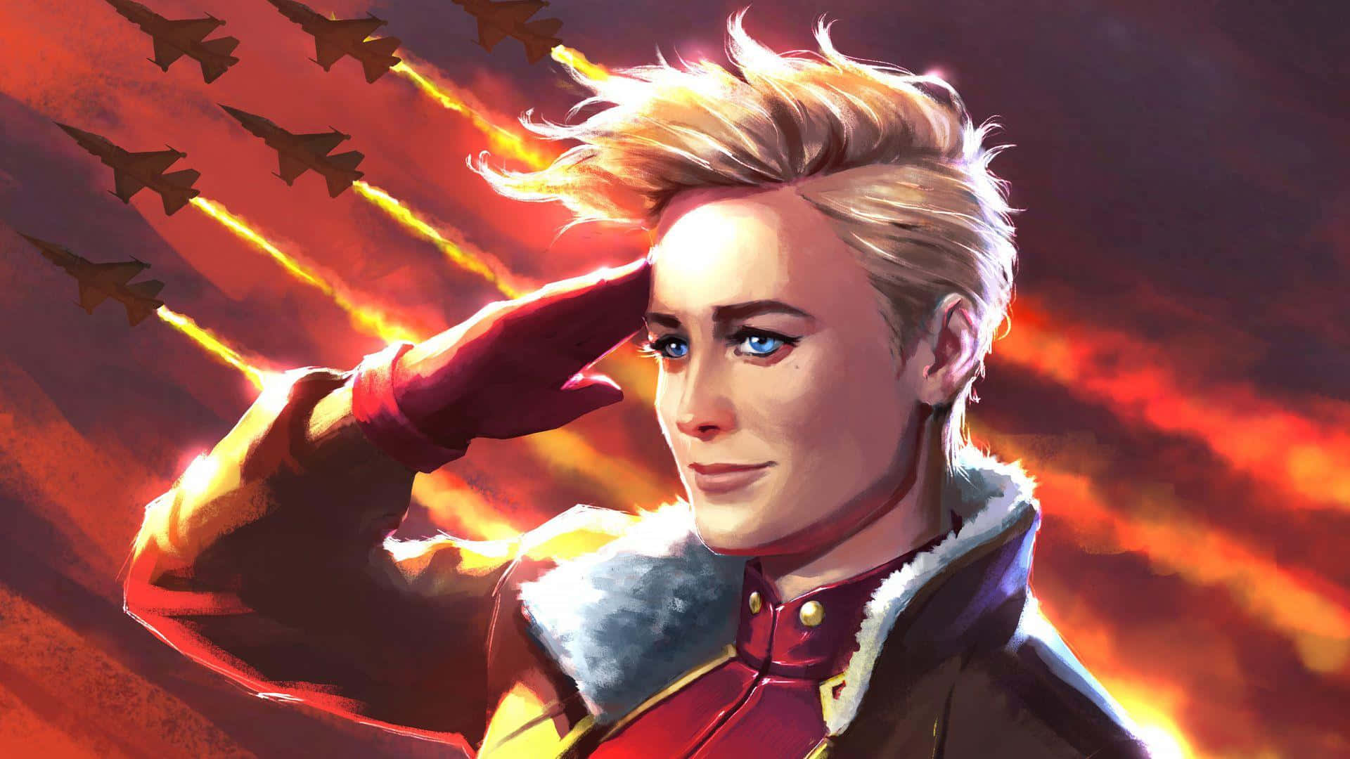 Superheroine Carol Danvers Saves The World As Captain Marvel Wallpaper