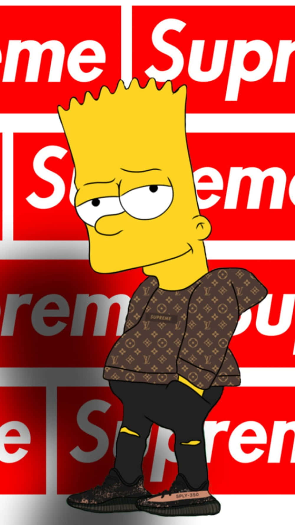 Supreme Louis Vuitton Bart Simpson Wallpaper