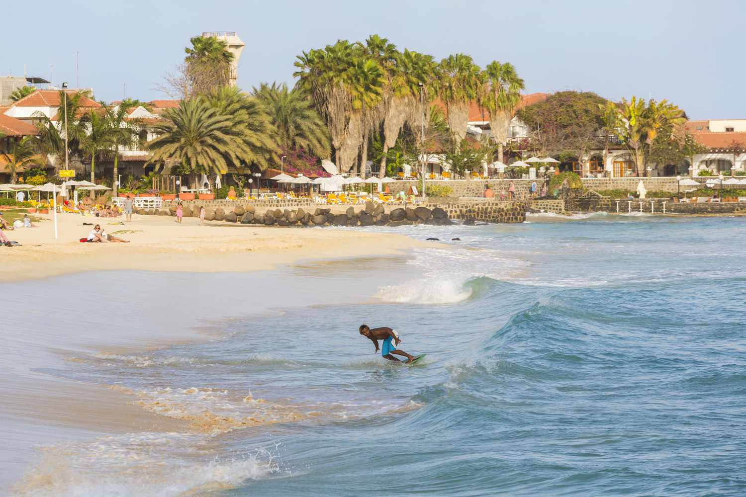 Surfing In Cape Verde Beach Wallpaper