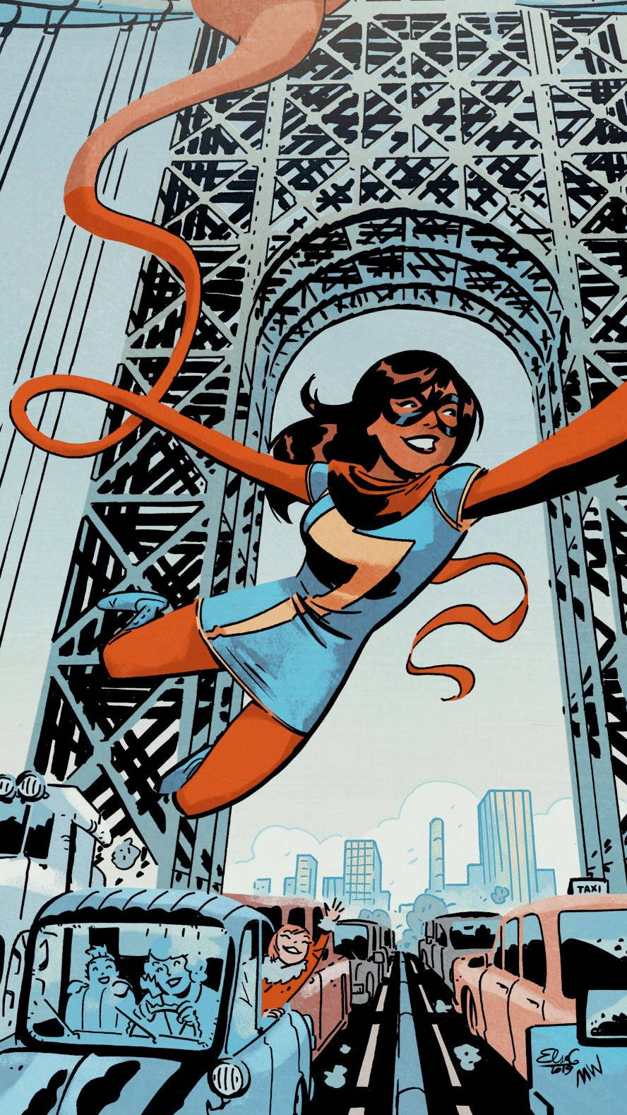 Swinging Ms Marvel Wallpaper