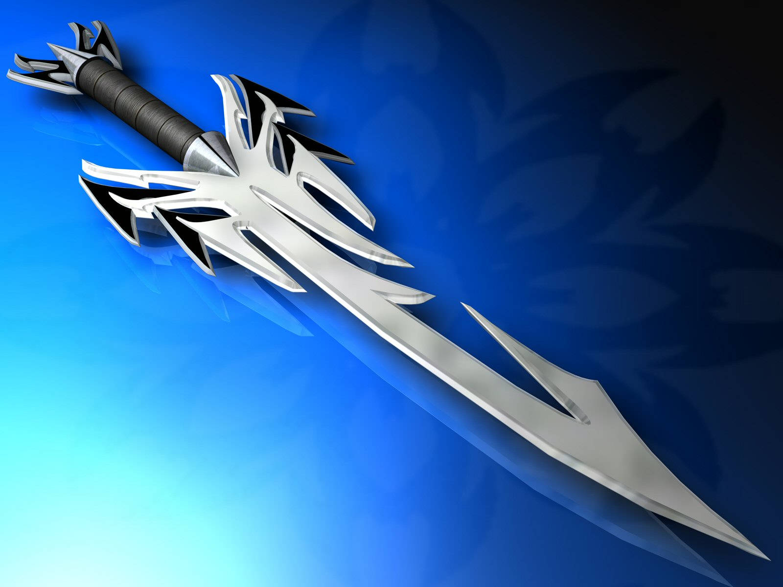 Sword In Blue Gradient Backdrop Wallpaper