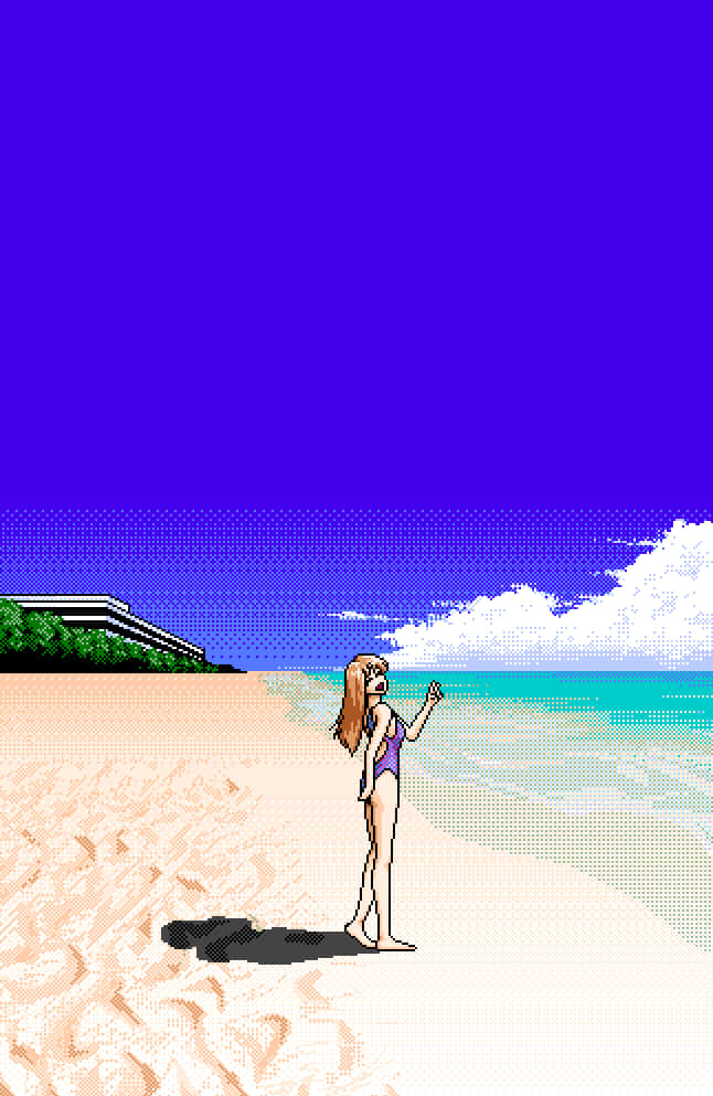 Take A Break From Your Day And Relax As You Watch The Sunset At Pixel Beach Wallpaper