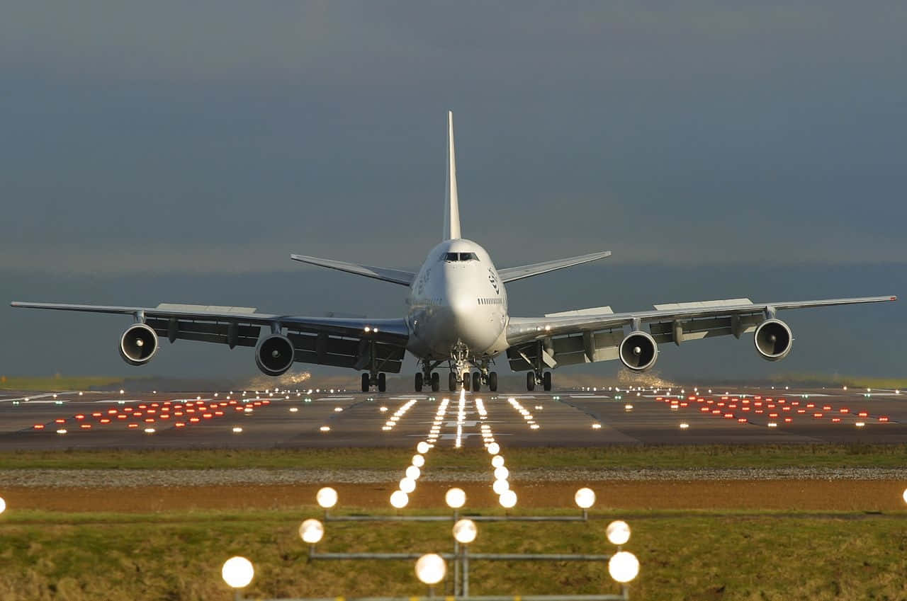 Take A Flight On A Giant Boeing 747 Airplane Wallpaper