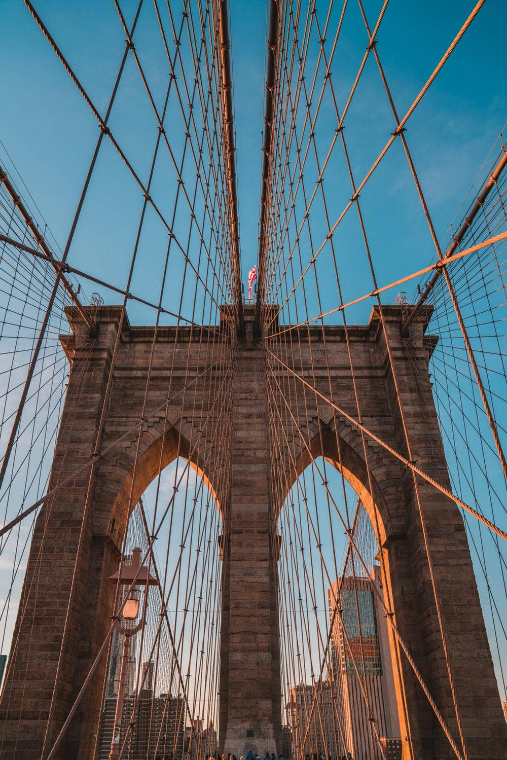 Tall Pillar Of The Brooklyn Bridge Wallpaper