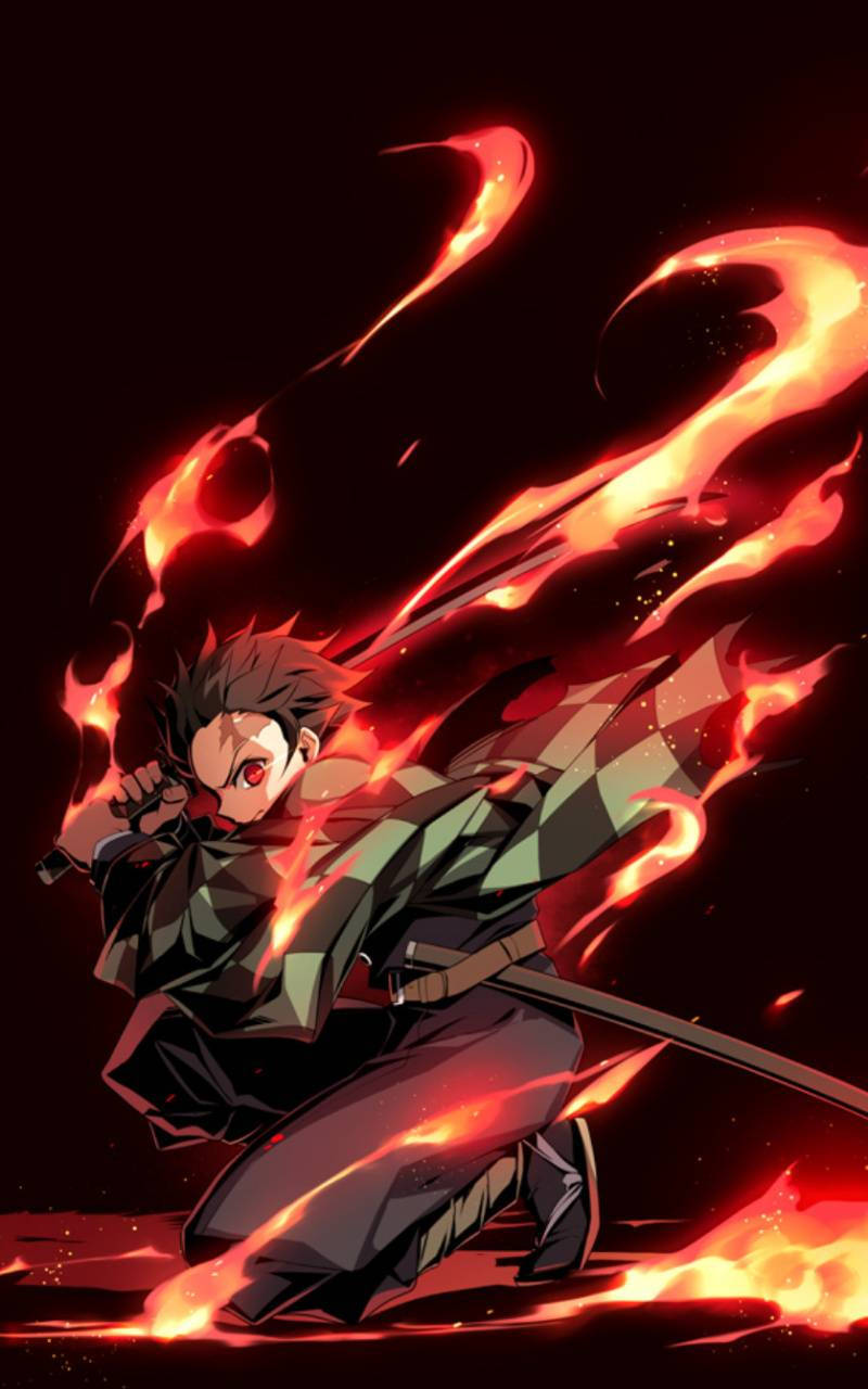 Tanjiro Kamado Harnessing The Power Of The Sun Wallpaper