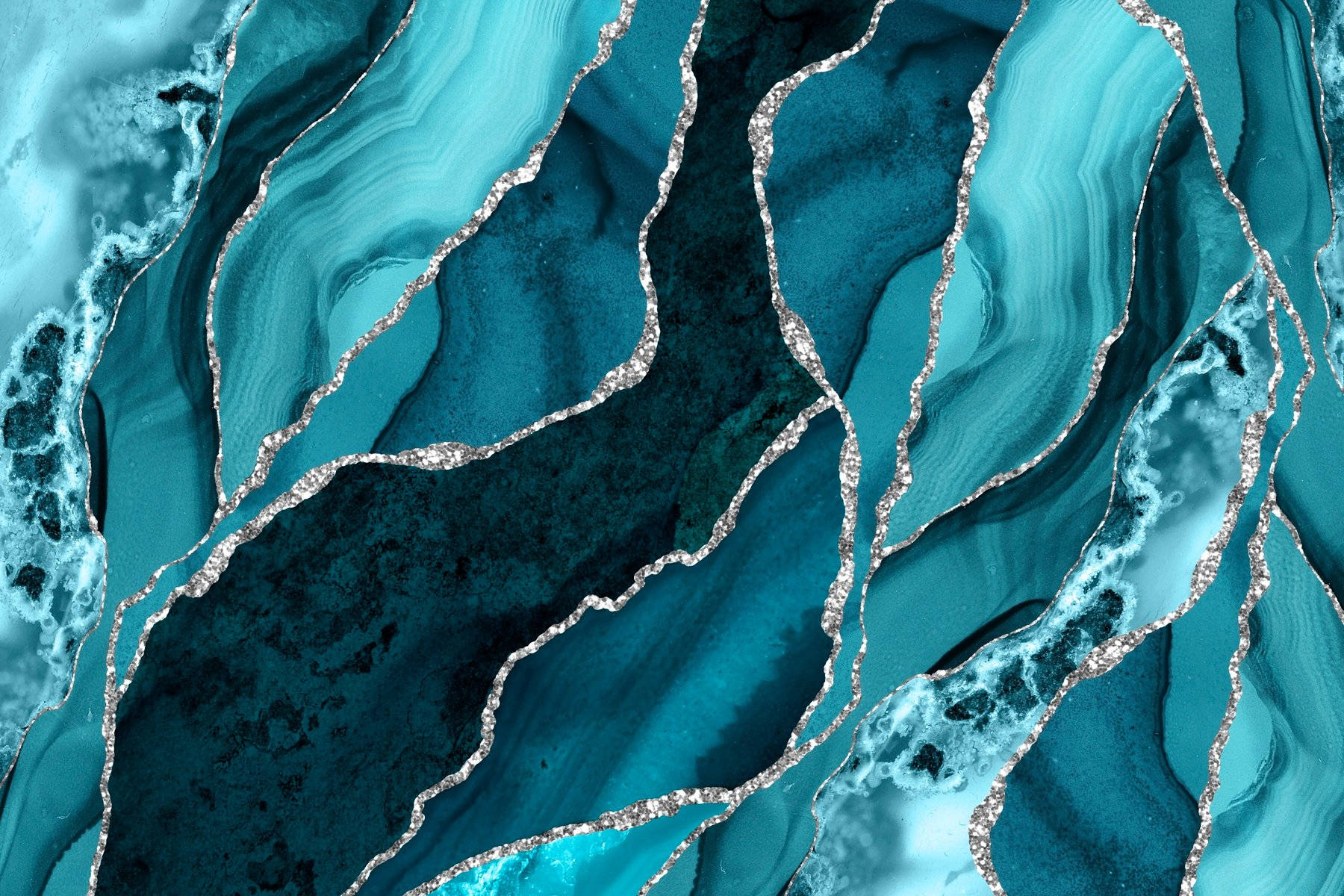 Teal And Gold Marble Desktop Wallpaper