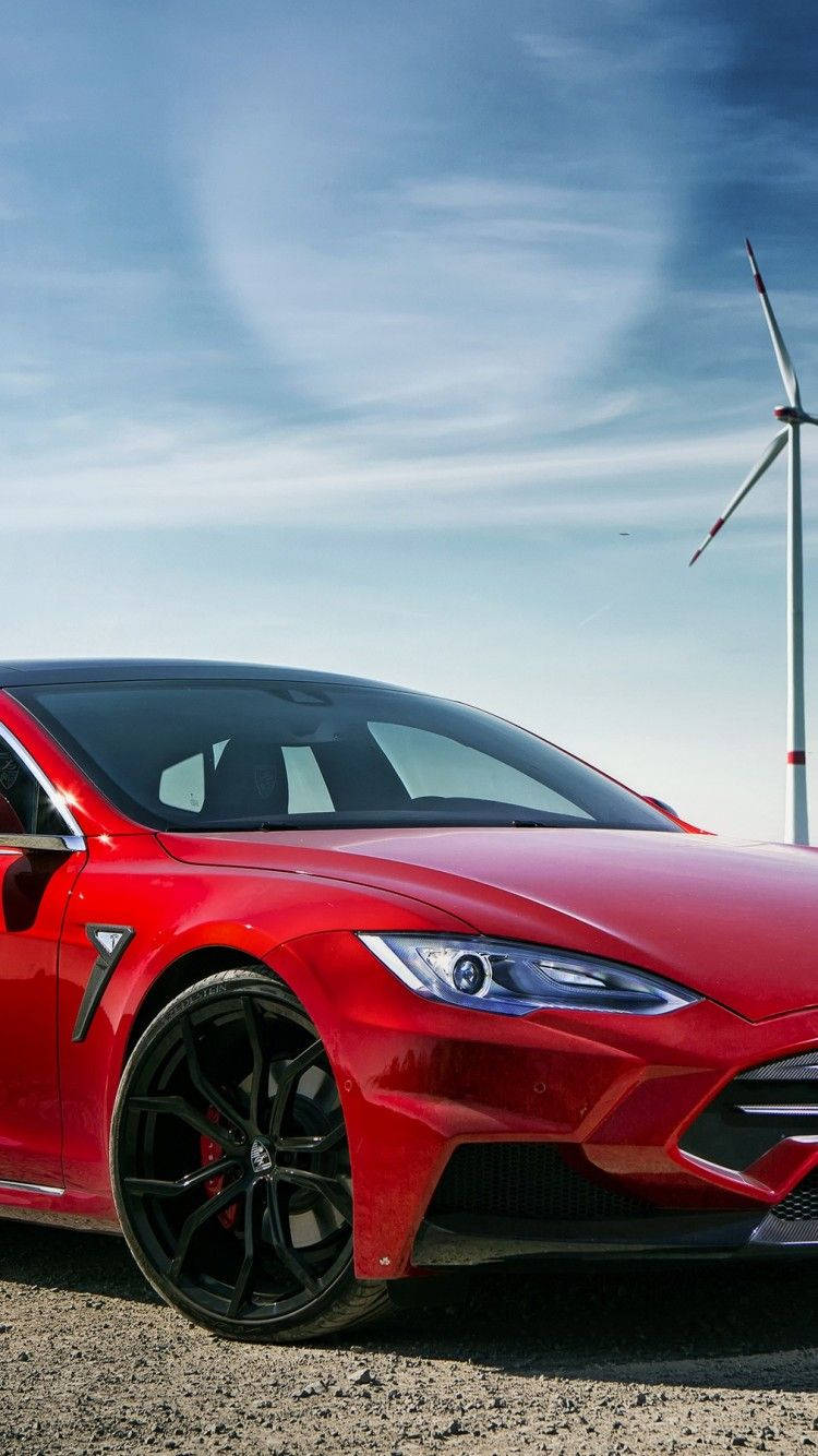 Tesla Model X Wind Turbine Wallpaper