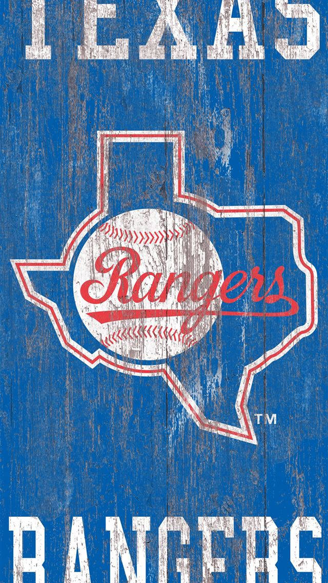 Texas Rangers Design On Blue Wall Wallpaper