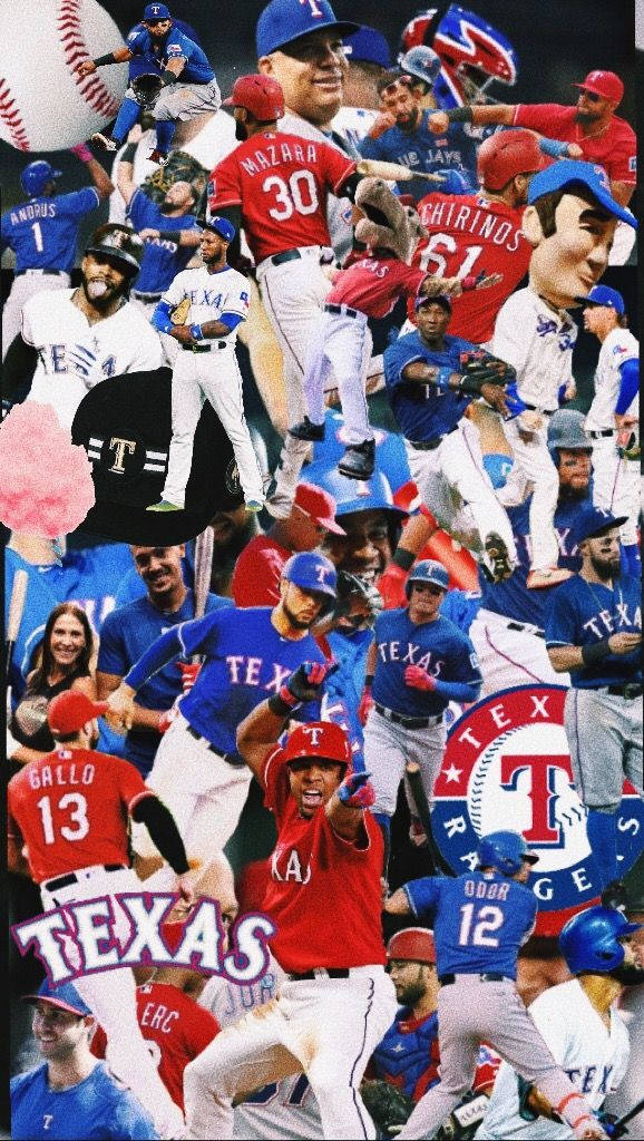 Texas Rangers Players Collage Wallpaper