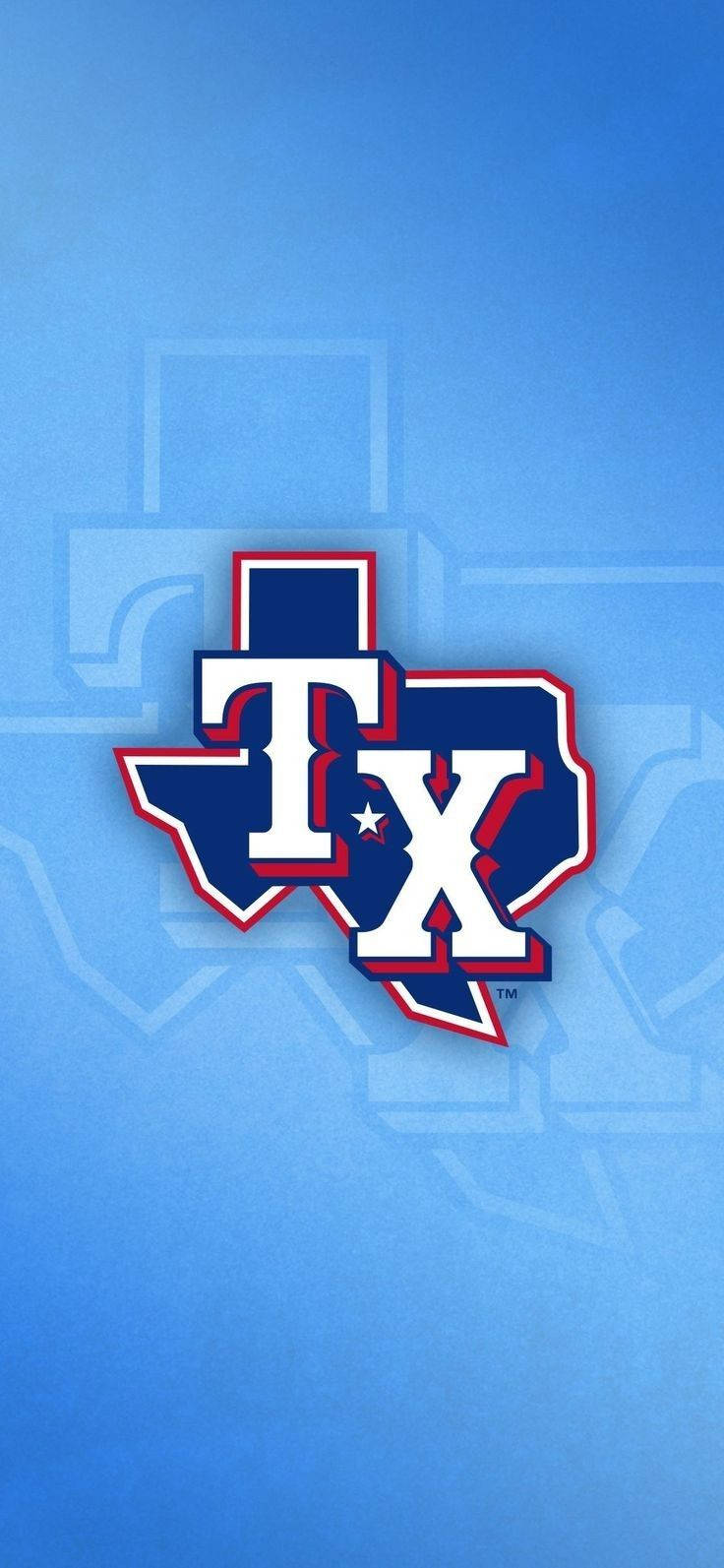Texas Rangers 'tx' Logo In Blue Wallpaper