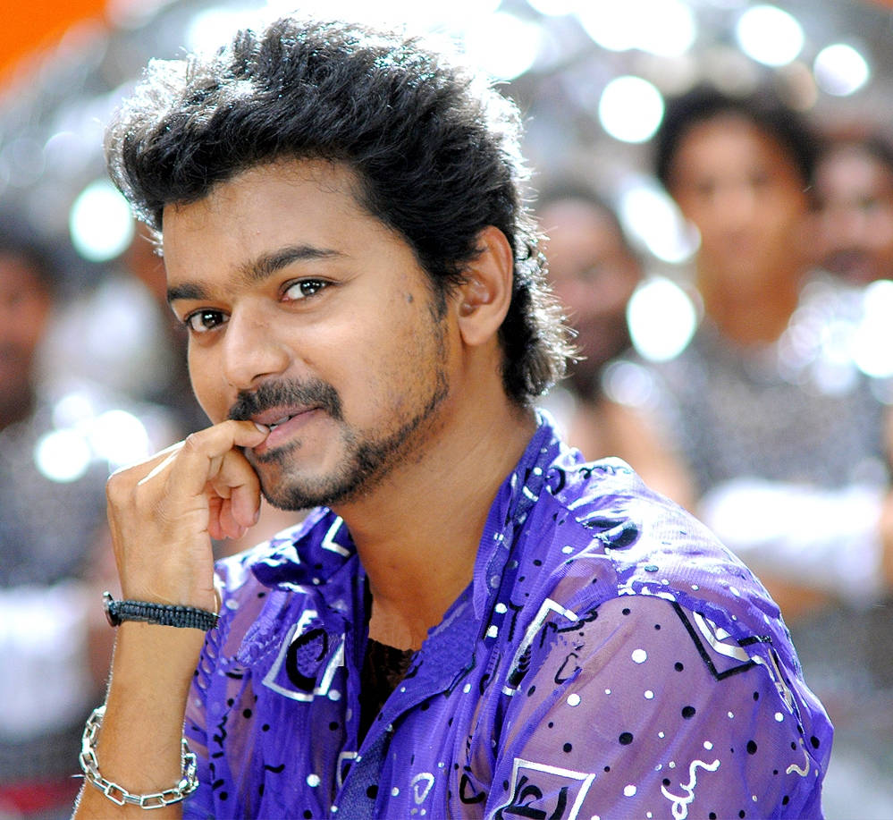 Thalapathy Hd Purple Shirt Wallpaper