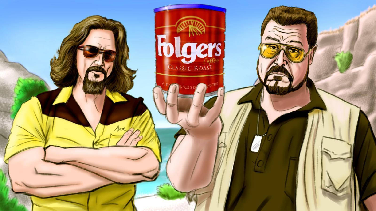 The Big Lebowski The Dude Walter Sobchak Cartoon Wallpaper