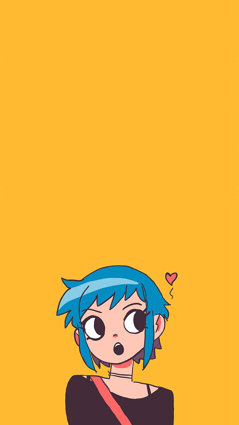 The Character In Blue Hair Of Scott Pilgrim Wallpaper