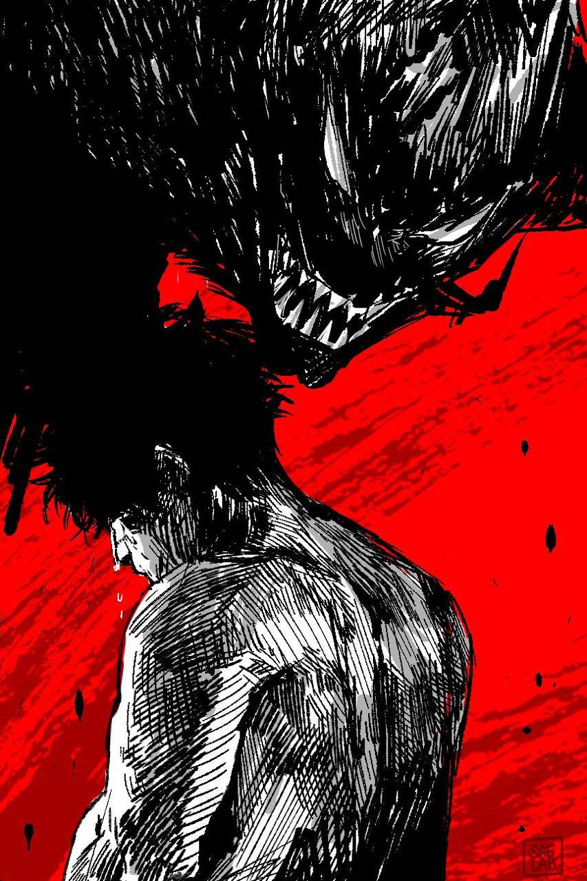 “the Epic Battle Between Akira And Amon In Devilman Crybaby” Wallpaper