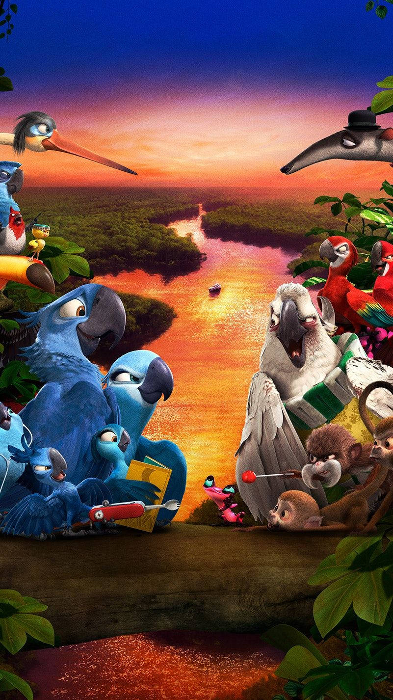 The Epic Battle Between Blu And Nigel In Rio Wallpaper