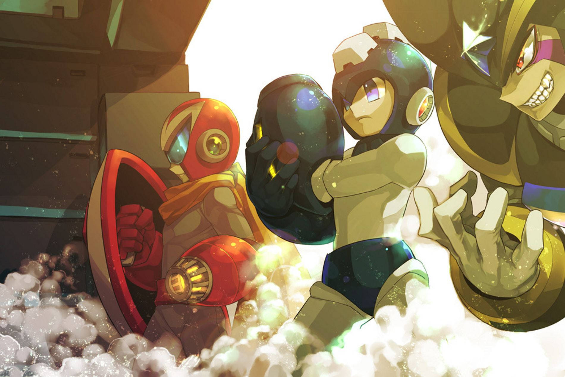 The Epic Showdown: Mega Man And Proto Man Wallpaper
