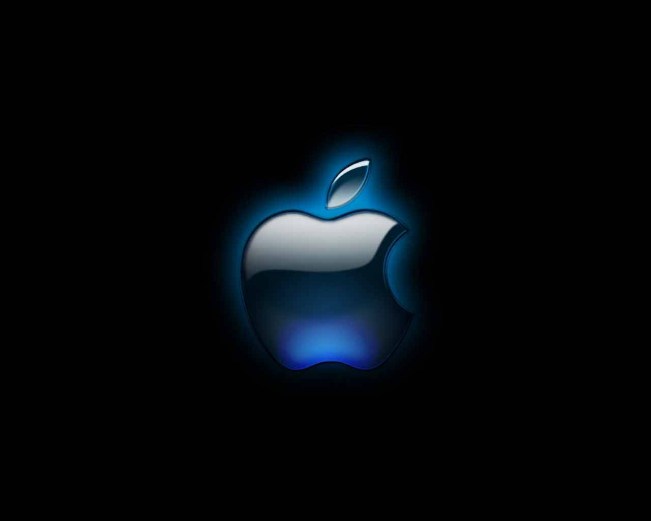 The Iconic 3d Apple Logo In A Glowing Light. Wallpaper