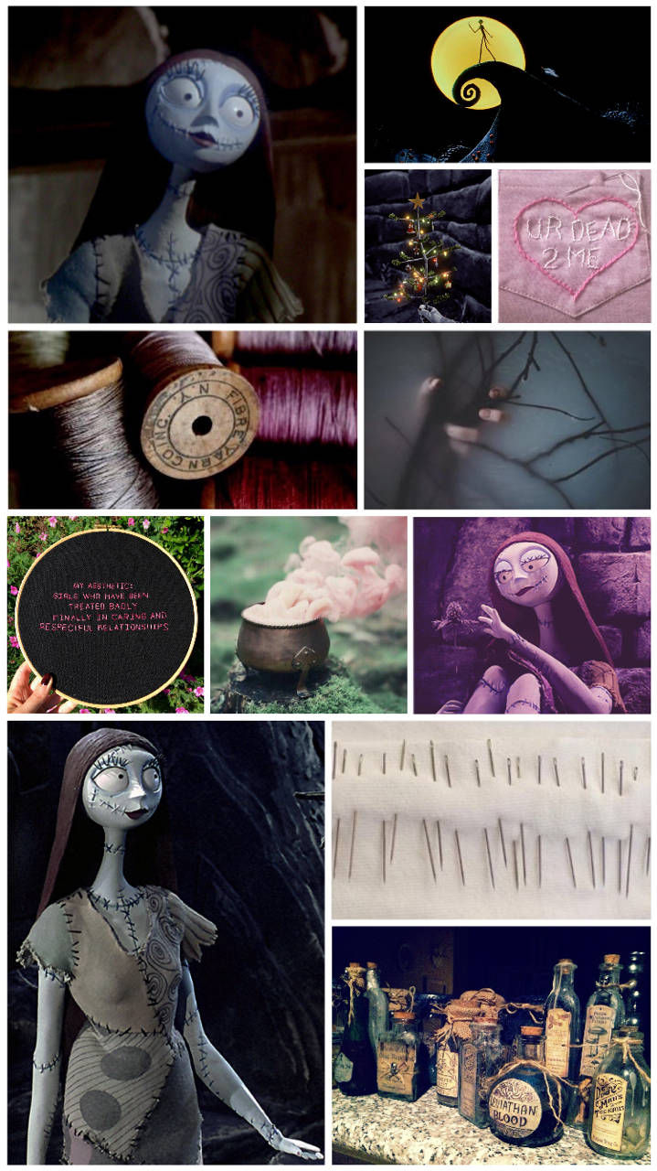 The Nightmare Before Christmas Sally Mood Board Wallpaper