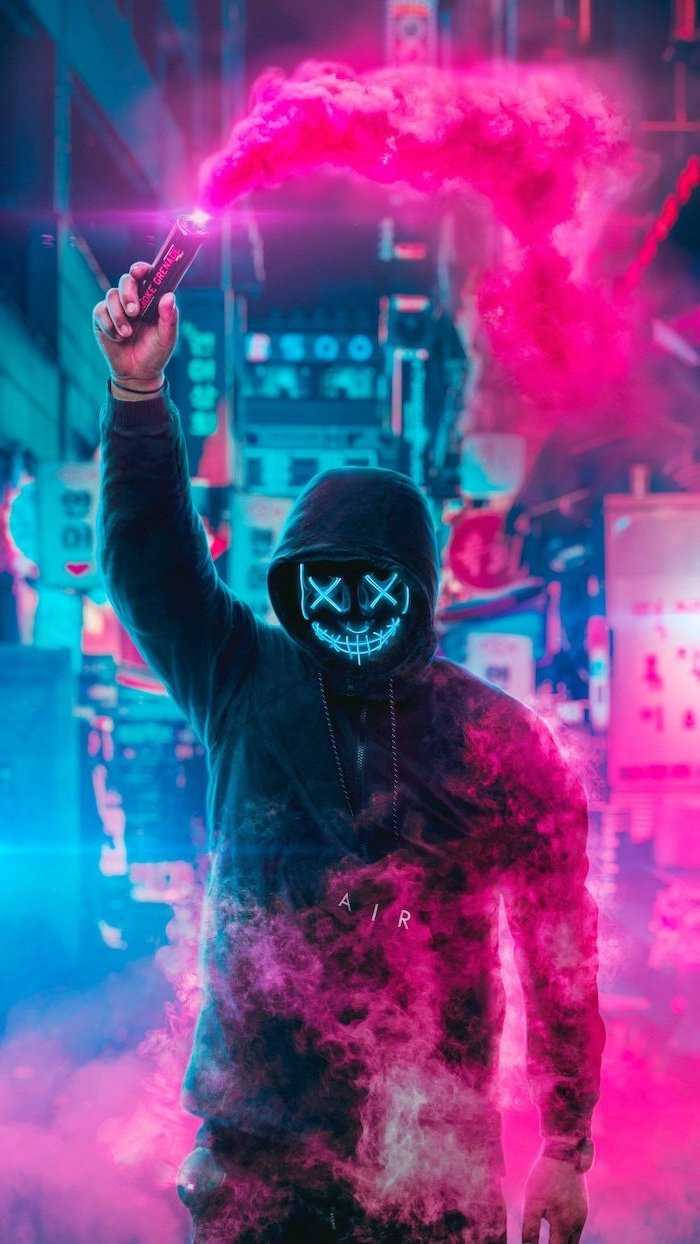 The Purge Mask Boys Smoke Bomb Wallpaper