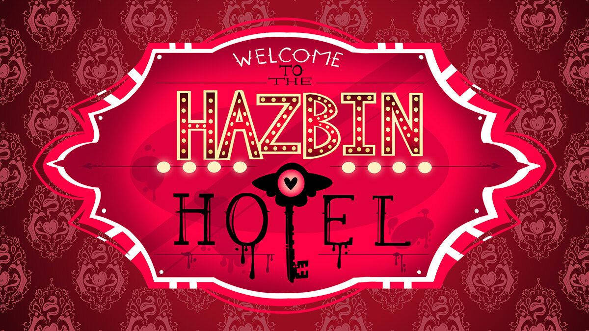 The Red Logo Of The Beloved Dark Comedy Series Hazbin Hotel Wallpaper